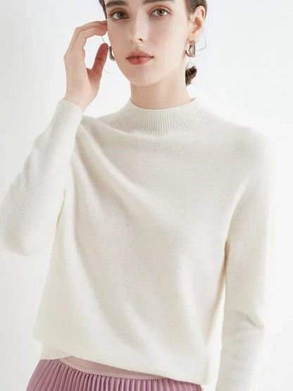 Cozy Crew Neck Wool Sweater for Women