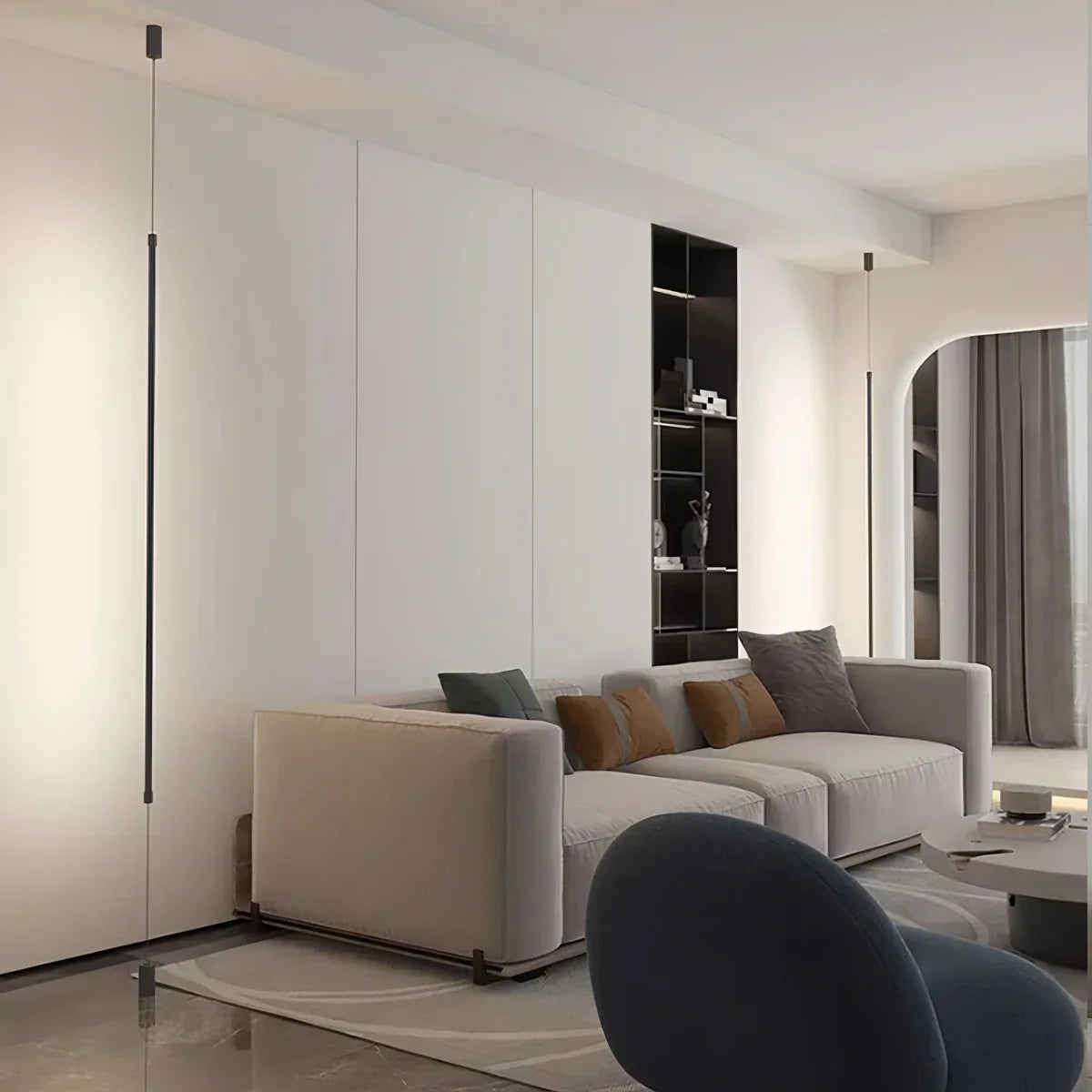 Tall Sleek Floor Ceiling Lamp