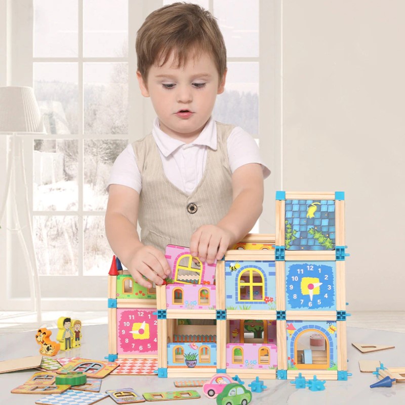 Vibrant Children's Construction Blocks Toy