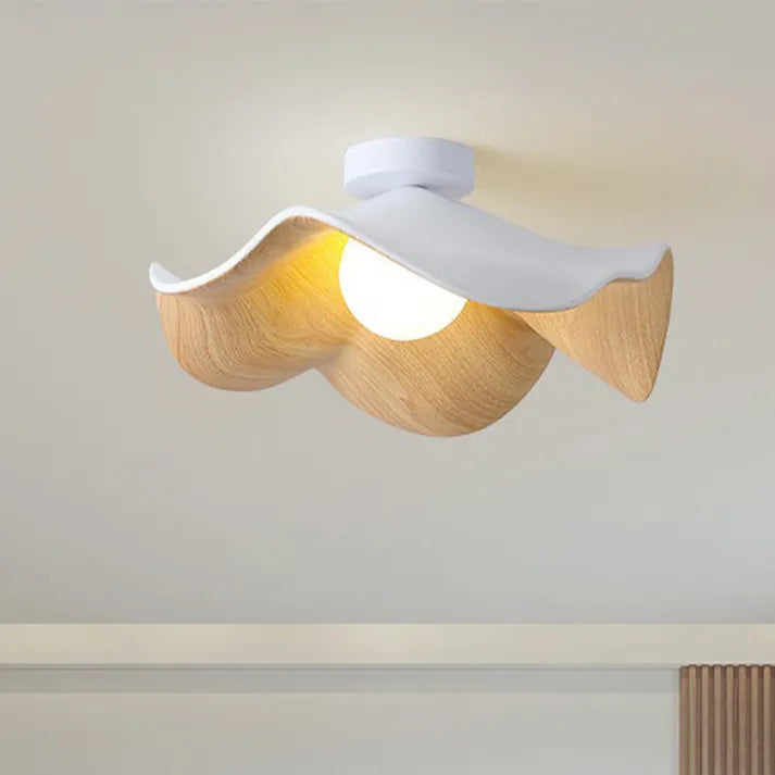 Rustic Wood and Resin Floral Ceiling Light - Luxicro