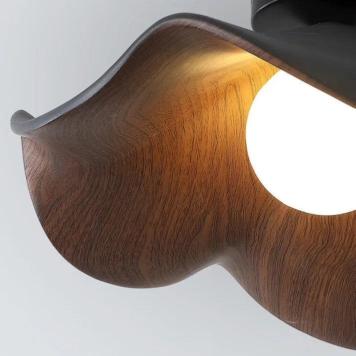 Rustic Wood and Resin Floral Ceiling Light