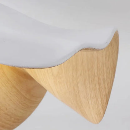 Rustic Wood and Resin Floral Ceiling Light