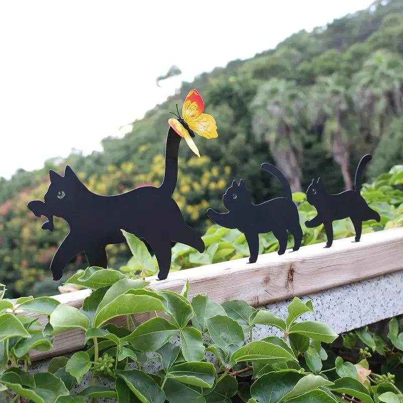 Dark Kitty Outdoor Yard Decoration Set - Luxicro