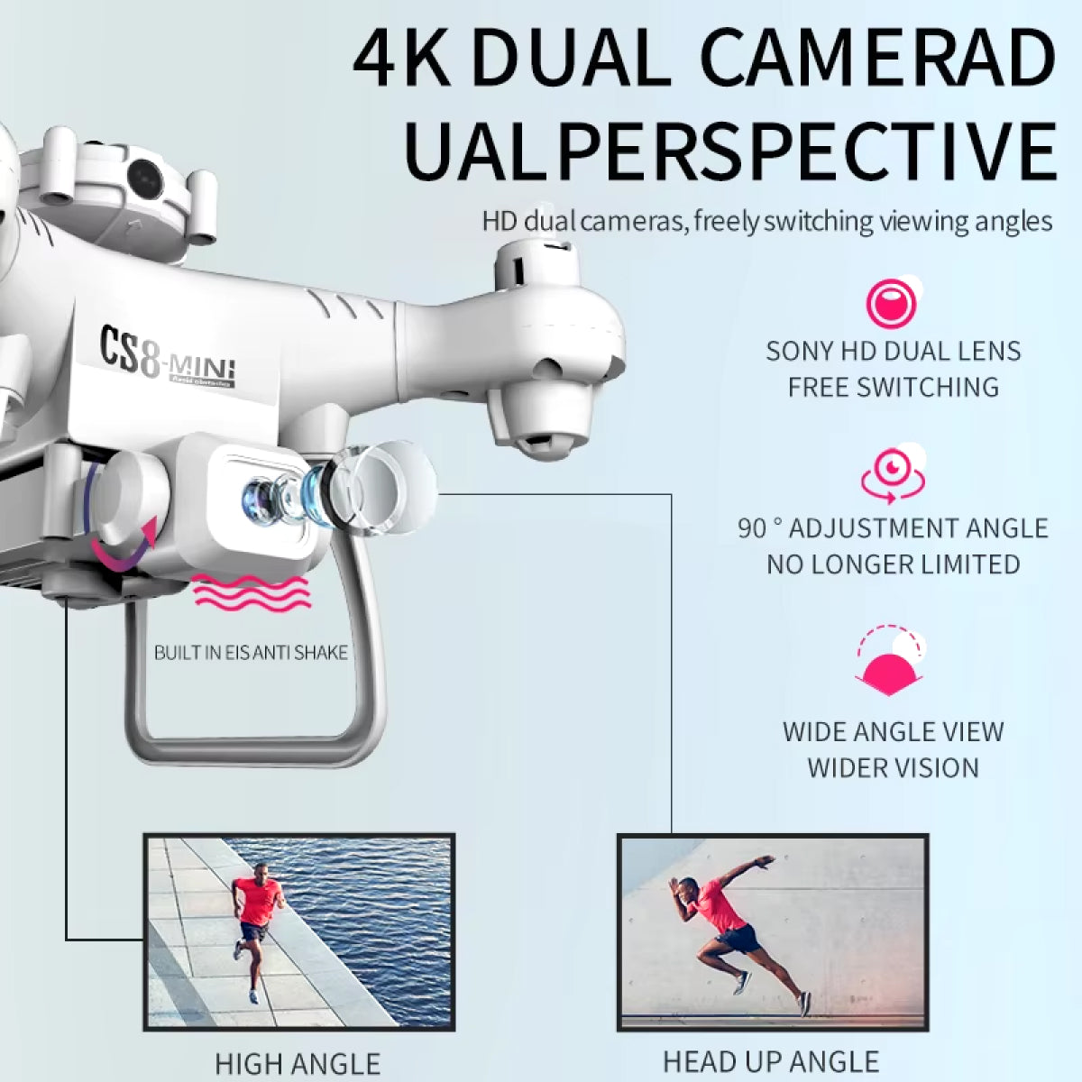 4K WiFi Drone with Dual Camera and Collision Avoidance