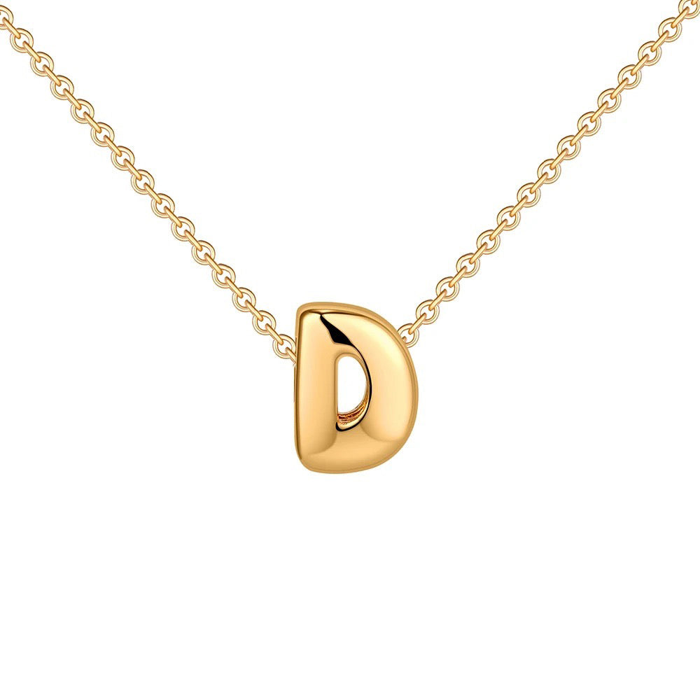 Dainty Engraved Letter Pendant Necklace