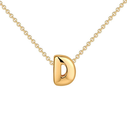 Dainty Engraved Letter Pendant Necklace