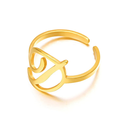 Custom Engraved Initial Silver Ring