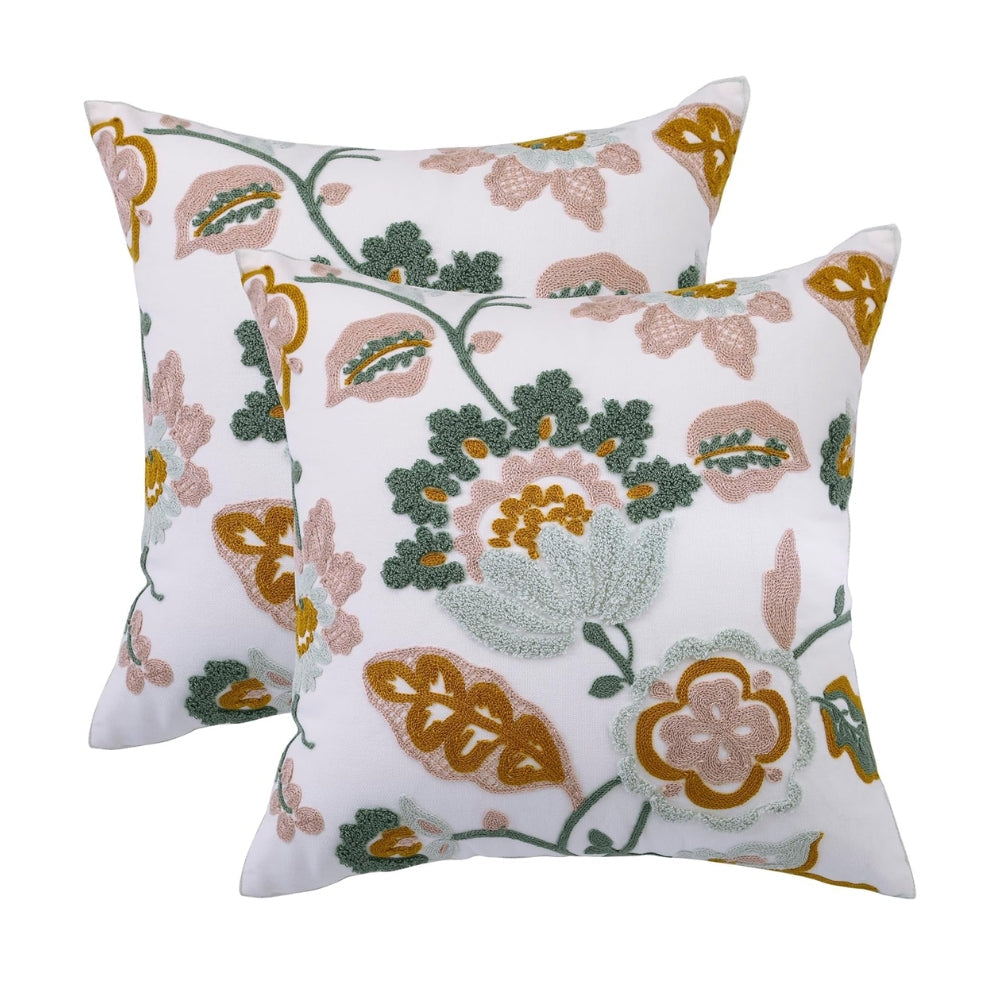 Rustic Country Flower Padded Pillow Cover