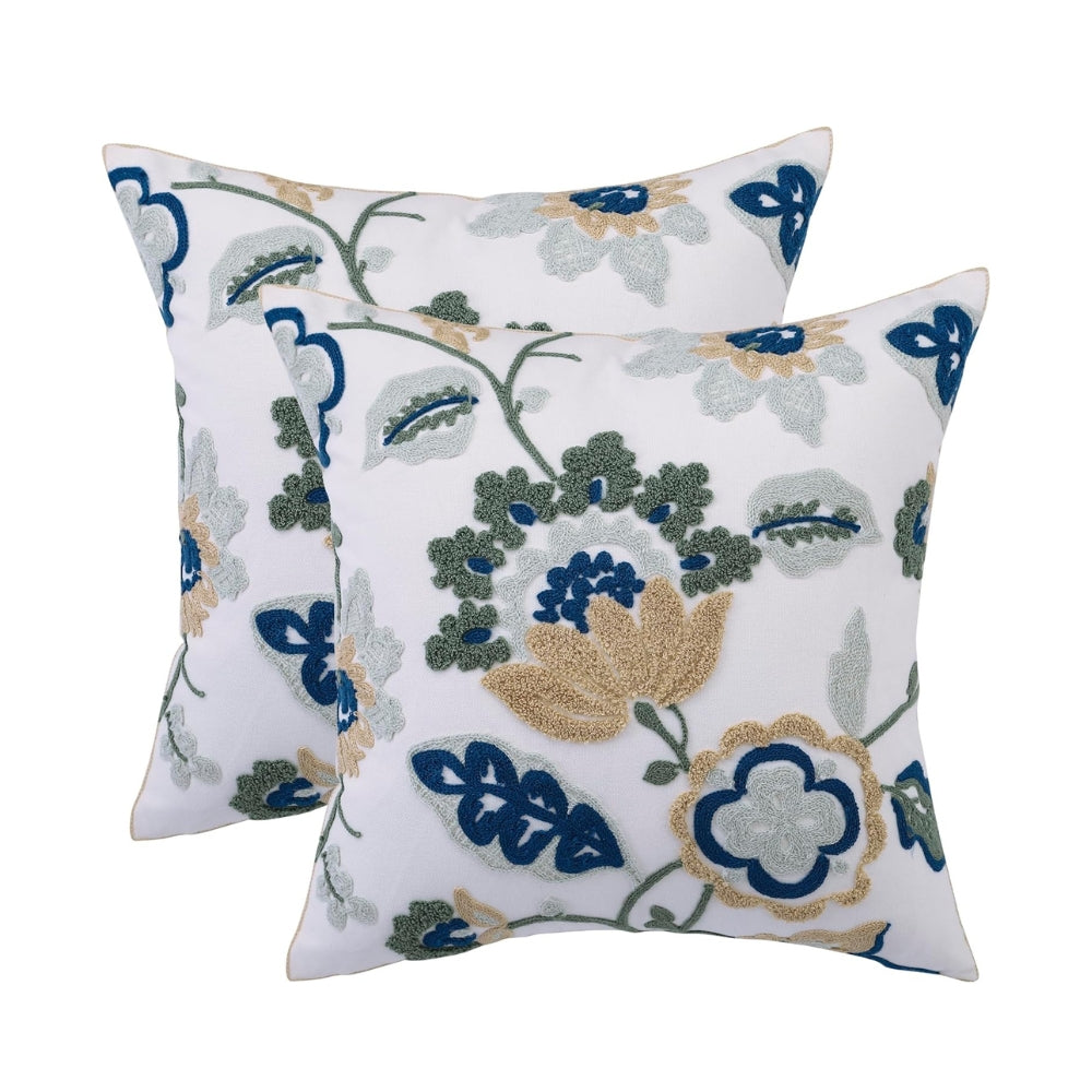 Rustic Country Flower Padded Pillow Cover