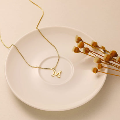 Classic 14k Gold Monogram Pendant Necklace