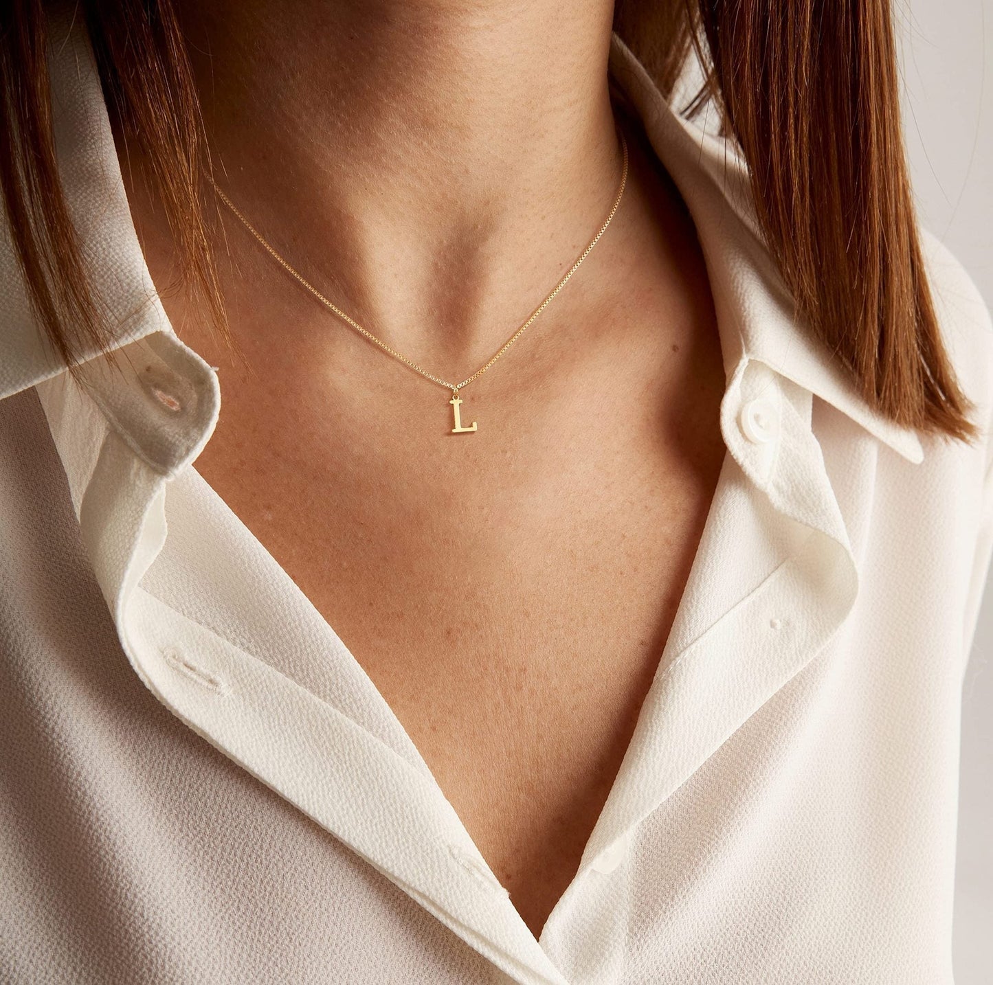 Classic 14k Gold Monogram Pendant Necklace
