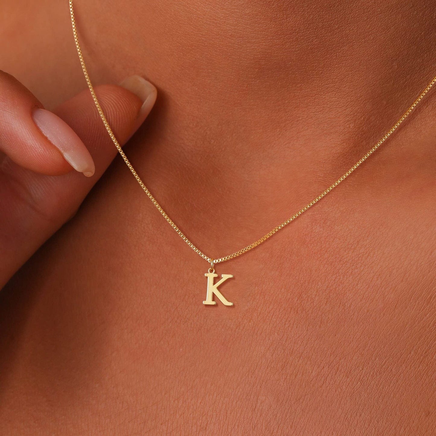 Classic 14k Gold Monogram Pendant Necklace