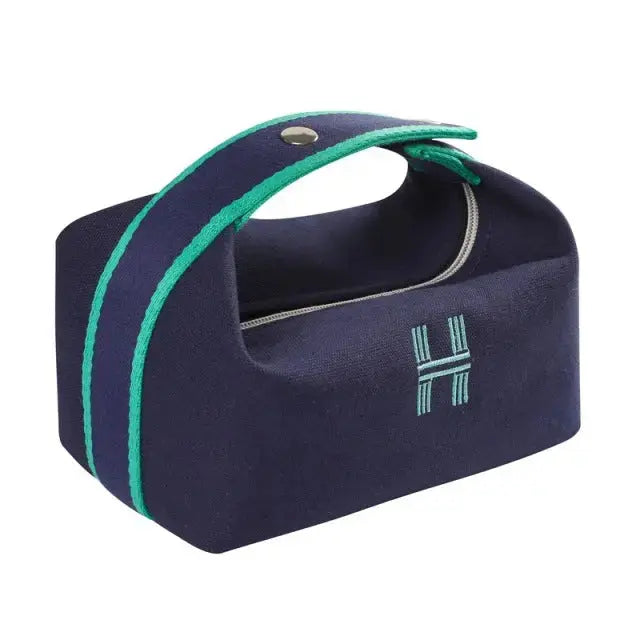 Vibrant Travel Toiletry Bag with Bright Color Block Pattern