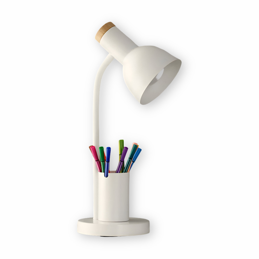 Compact Office Lamp with Pen Storage - Luxicro