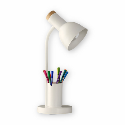 Compact Office Lamp with Pen Storage - Luxicro