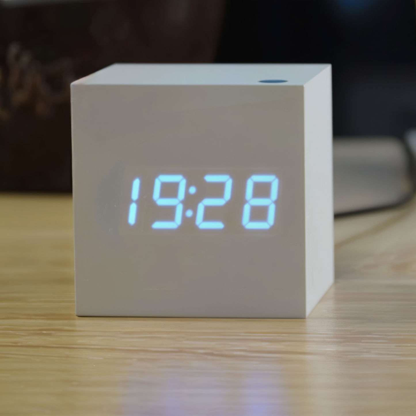 Compact Wooden Digital Alarm Clock with Clear Display