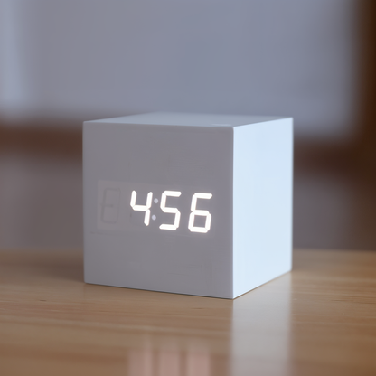 Compact Wooden Digital Alarm Clock with Clear Display