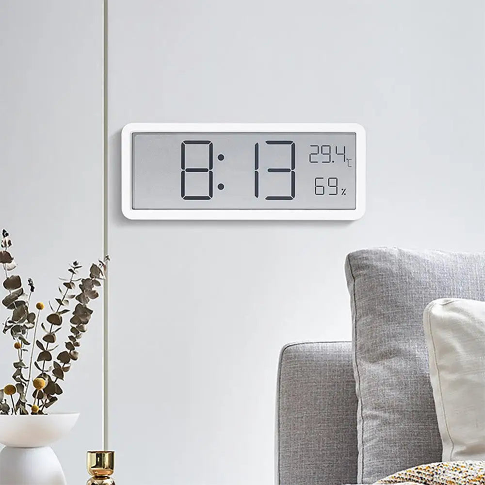 Big LED Display Wall Clock with Temp and Humidity