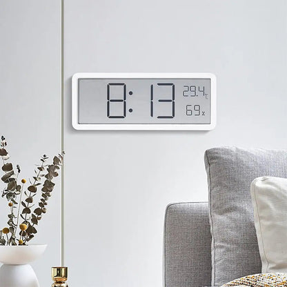 Big LED Display Wall Clock with Temp and Humidity