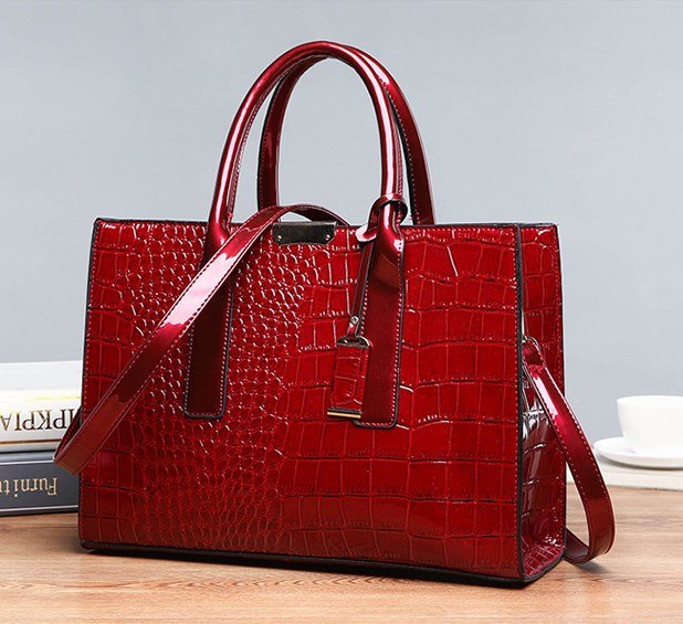 Premium Leather Look Tote Handbag