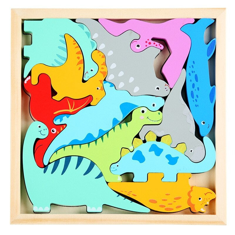Colorful Wooden Brain Teaser Set 3 Pieces