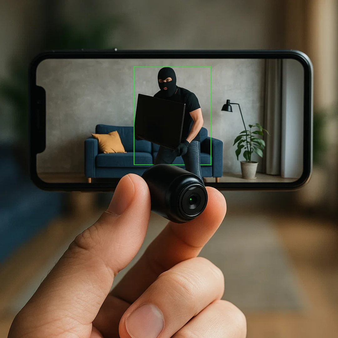 Compact Spy Cam with Audio for Home Security - Luxicro