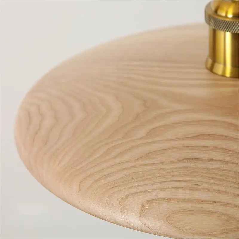 Stylish Wood Pendant Light with Glass Cover