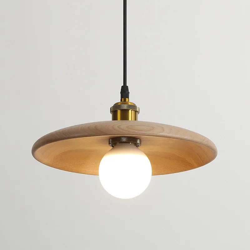 Stylish Wood Pendant Light with Glass Cover - Luxicro