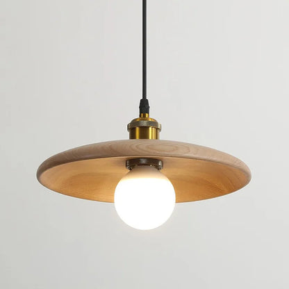 Stylish Wood Pendant Light with Glass Cover - Luxicro