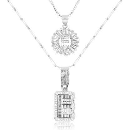 Fine 14k Gold Initial Diamond Pendant Necklace