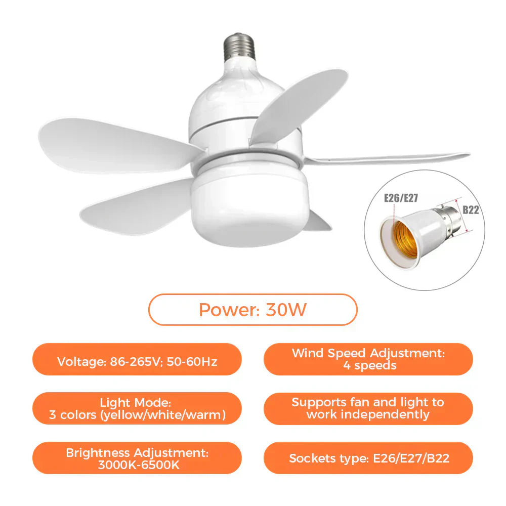 Modern Ceiling Fan with Bright LED Lighting - Luxicro
