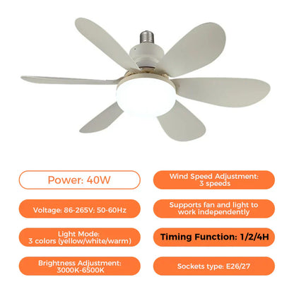 Modern Overhead Fan with Energy LED Lighting