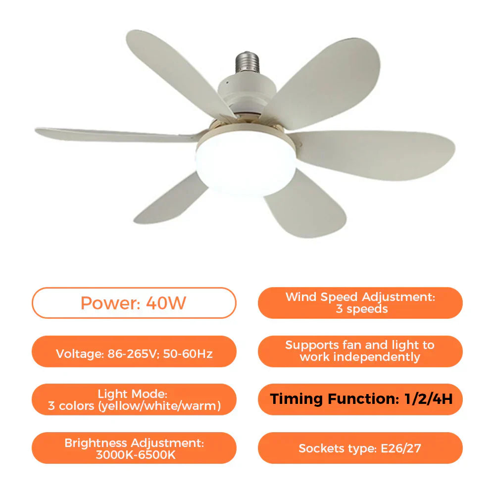Modern Ceiling Fan with Bright LED Lighting