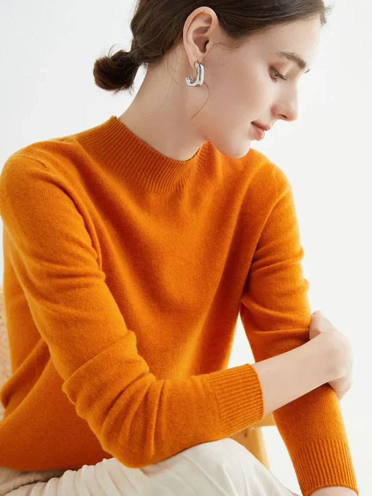 Cozy Crew Neck Wool Sweater for Women