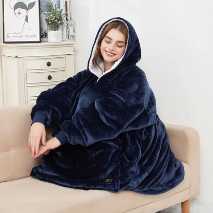 Cozy Electric Blanket Hoodie with Fleece Lining - Luxicro