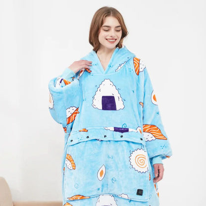 Cozy Electric Blanket Hoodie with Fleece Lining