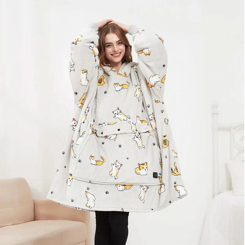 Cozy Electric Blanket Hoodie with Fleece Lining
