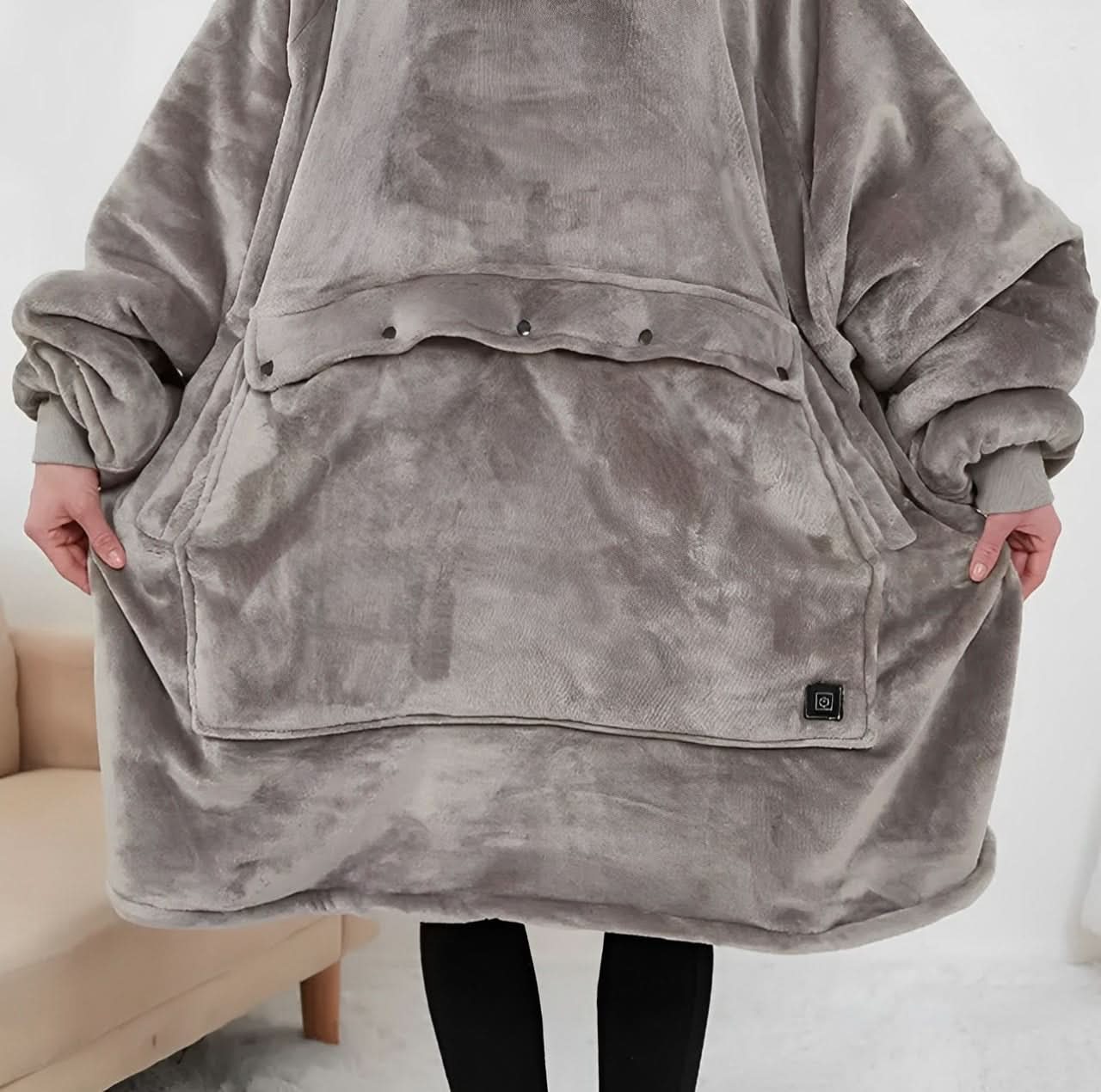 Cozy Electric Blanket Hoodie with Fleece Lining