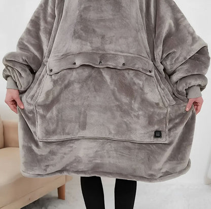 Cozy Electric Blanket Hoodie with Fleece Lining