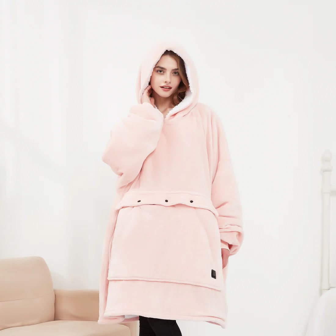 Cozy Electric Blanket Hoodie with Fleece Lining