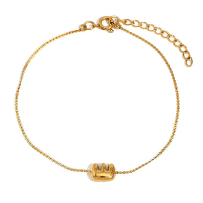 Dainty Personalized Letter Charm Bangle