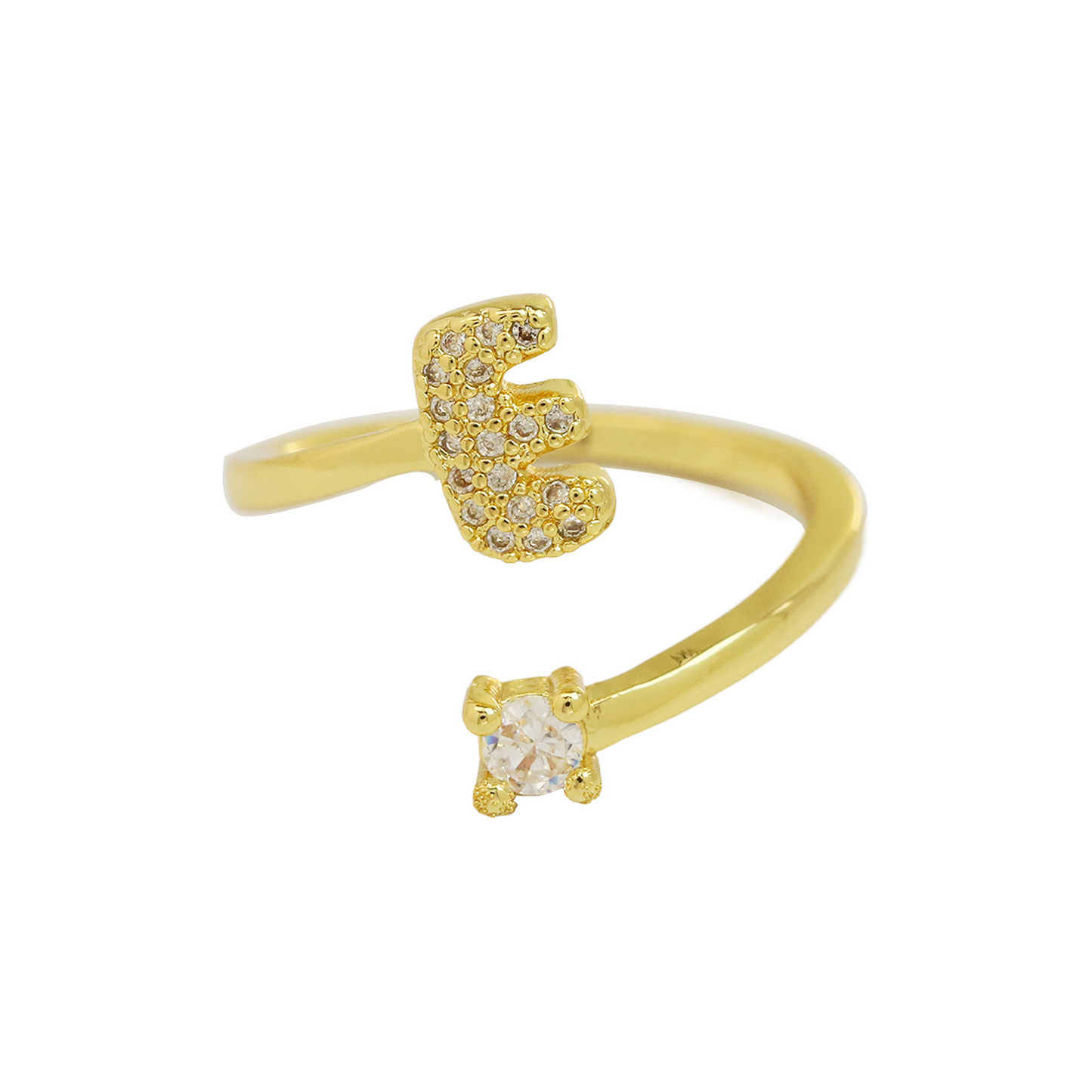Elegant Glitter Initial Diamond Ring