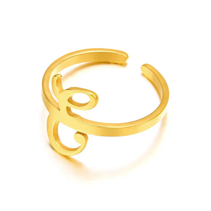 Custom Engraved Initial Silver Ring