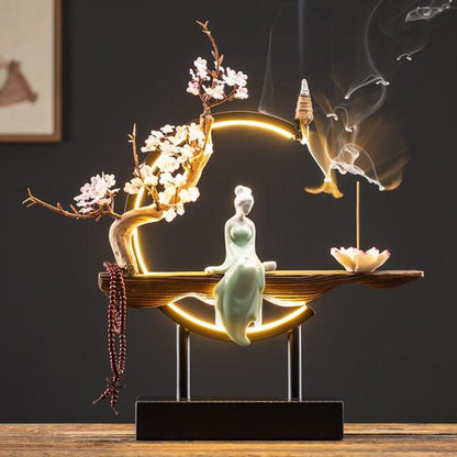 Decorative Stone Waterfall Incense Burner