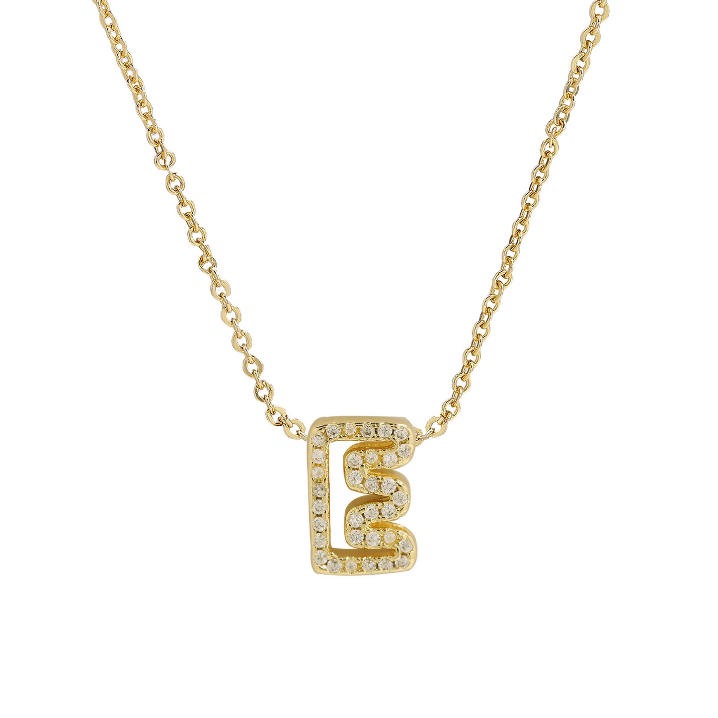 Shining Monogram Diamond Pendant Necklace