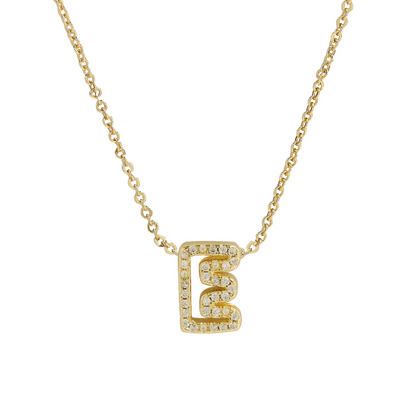 Shining Monogram Diamond Pendant Necklace