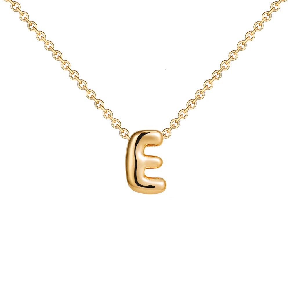 Dainty Engraved Letter Pendant Necklace
