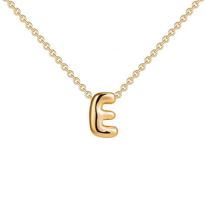 Dainty Engraved Letter Pendant Necklace