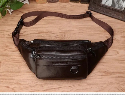 Genuine Leather Mens Hip Belt Bag