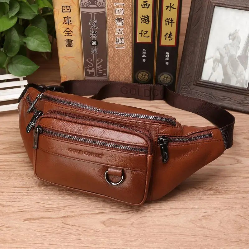 Genuine Leather Mens Hip Belt Bag - Luxicro